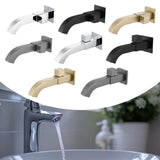 Maxbell Sink Tap Modern Square Wall Mounted Basin Tap for Commercial Bathtub Kitchen plating Side opening