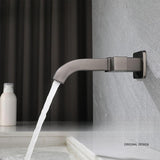 Maxbell Sink Tap Modern Square Wall Mounted Basin Tap for Commercial Bathtub Kitchen plating Side opening
