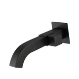 Maxbell Sink Tap Modern Square Wall Mounted Basin Tap for Commercial Bathtub Kitchen black Side opening