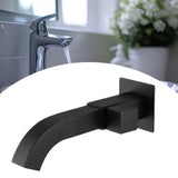 Maxbell Sink Tap Modern Square Wall Mounted Basin Tap for Commercial Bathtub Kitchen black Side opening