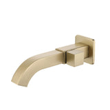 Maxbell Sink Tap Modern Square Wall Mounted Basin Tap for Commercial Bathtub Kitchen gold Side opening