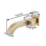 Maxbell Sink Tap Modern Square Wall Mounted Basin Tap for Commercial Bathtub Kitchen gold Side opening