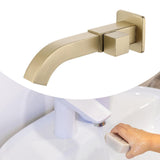 Maxbell Sink Tap Modern Square Wall Mounted Basin Tap for Commercial Bathtub Kitchen gold Side opening