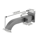 Maxbell Sink Tap Modern Square Wall Mounted Basin Tap for Commercial Bathtub Kitchen gray Side opening