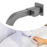 Maxbell Sink Tap Modern Square Wall Mounted Basin Tap for Commercial Bathtub Kitchen gray Side opening