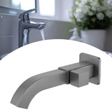 Maxbell Sink Tap Modern Square Wall Mounted Basin Tap for Commercial Bathtub Kitchen gray Side opening