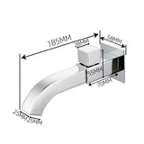 Maxbell Sink Tap Modern Square Wall Mounted Basin Tap for Commercial Bathtub Kitchen plating upper open