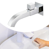 Maxbell Sink Tap Modern Square Wall Mounted Basin Tap for Commercial Bathtub Kitchen plating upper open