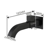 Maxbell Sink Tap Modern Square Wall Mounted Basin Tap for Commercial Bathtub Kitchen black  upper open