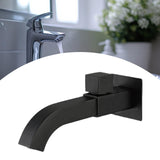Maxbell Sink Tap Modern Square Wall Mounted Basin Tap for Commercial Bathtub Kitchen black  upper open