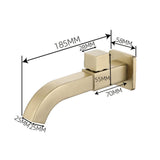 Maxbell Sink Tap Modern Square Wall Mounted Basin Tap for Commercial Bathtub Kitchen gold  upper open