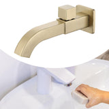 Maxbell Sink Tap Modern Square Wall Mounted Basin Tap for Commercial Bathtub Kitchen gold  upper open