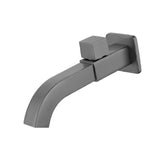 Maxbell Sink Tap Modern Square Wall Mounted Basin Tap for Commercial Bathtub Kitchen gray  upper open