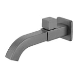 Maxbell Sink Tap Modern Square Wall Mounted Basin Tap for Commercial Bathtub Kitchen gray  upper open
