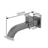 Maxbell Sink Tap Modern Square Wall Mounted Basin Tap for Commercial Bathtub Kitchen gray  upper open