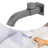 Maxbell Sink Tap Modern Square Wall Mounted Basin Tap for Commercial Bathtub Kitchen gray  upper open