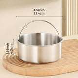 Maxbell Food Steamer with Handle Vegetable Steamer Basket for Bun Chicken Vegetables 11.6cmx4.3cm with Handle