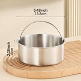Maxbell Food Steamer with Handle Vegetable Steamer Basket for Bun Chicken Vegetables 13.8cmx6cm with Handle