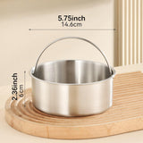 Maxbell Food Steamer with Handle Vegetable Steamer Basket for Bun Chicken Vegetables 14.6cmx6cm with Handle