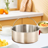 Maxbell Food Steamer with Handle Vegetable Steamer Basket for Bun Chicken Vegetables 14.6cmx6cm with Handle