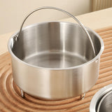 Maxbell Food Steamer with Handle Vegetable Steamer Basket for Bun Chicken Vegetables 13.8cmx8cm with Support