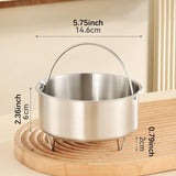 Maxbell Food Steamer with Handle Vegetable Steamer Basket for Bun Chicken Vegetables 14.6cmx8cm with Support