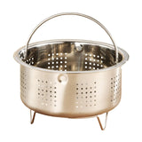 Maxbell Food Steamer with Handle Vegetable Steamer Basket for Bun Chicken Vegetables 13.8cmx8cm Drain Holes