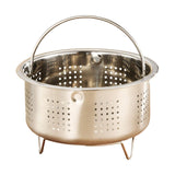 Maxbell Food Steamer with Handle Vegetable Steamer Basket for Bun Chicken Vegetables 13.8cmx8cm Drain Holes