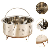 Maxbell Food Steamer with Handle Vegetable Steamer Basket for Bun Chicken Vegetables 13.8cmx8cm Drain Holes