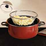 Maxbell Deep Fryer Nonstick Japanese Frying Pot for Kitchen French Fries Dining Room