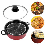 Maxbell Deep Fryer Nonstick Japanese Frying Pot for Kitchen French Fries Dining Room