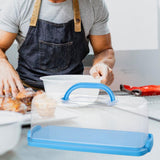 Maxbell Rectangular Bread Box Loaf Cake Storage Container for Baby Shower DIY Baking Blue