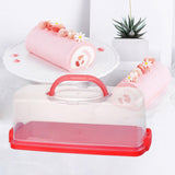 Maxbell Rectangular Bread Box Loaf Cake Storage Container for Baby Shower DIY Baking Red