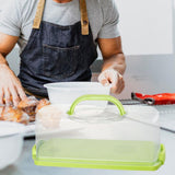 Maxbell Rectangular Bread Box Loaf Cake Storage Container for Baby Shower DIY Baking Green