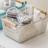 Maxbell Storage Basket Decor Multipurpose Sundries Basket for Kitchen Bathroom Snack M Gray