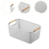 Maxbell Storage Basket Decor Multipurpose Sundries Basket for Kitchen Bathroom Snack M Gray