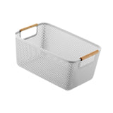 Maxbell Storage Basket Decor Multipurpose Sundries Basket for Kitchen Bathroom Snack L Gray