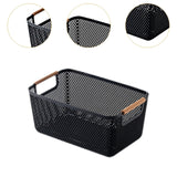 Maxbell Storage Basket Decor Multipurpose Sundries Basket for Kitchen Bathroom Snack L Black