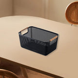 Maxbell Storage Basket Decor Multipurpose Sundries Basket for Kitchen Bathroom Snack L Black