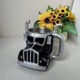 Maxbell Semi Truck Shaped Mug Novelty Coffee Cup for Home Birthday Gift Truck Lovers Black