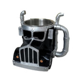 Maxbell Semi Truck Shaped Mug Novelty Coffee Cup for Home Birthday Gift Truck Lovers Black