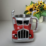 Maxbell Semi Truck Shaped Mug Novelty Coffee Cup for Home Birthday Gift Truck Lovers Red