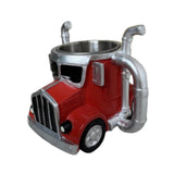 Maxbell Semi Truck Shaped Mug Novelty Coffee Cup for Home Birthday Gift Truck Lovers Red