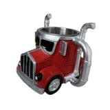 Maxbell Semi Truck Shaped Mug Novelty Coffee Cup for Home Birthday Gift Truck Lovers Red