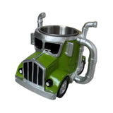 Maxbell Semi Truck Shaped Mug Novelty Coffee Cup for Home Birthday Gift Truck Lovers Green