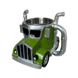 Maxbell Semi Truck Shaped Mug Novelty Coffee Cup for Home Birthday Gift Truck Lovers Green