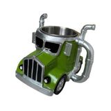 Maxbell Semi Truck Shaped Mug Novelty Coffee Cup for Home Birthday Gift Truck Lovers Green