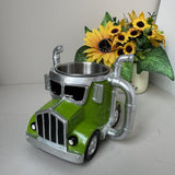 Maxbell Semi Truck Shaped Mug Novelty Coffee Cup for Home Birthday Gift Truck Lovers Green