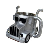 Maxbell Semi Truck Shaped Mug Novelty Coffee Cup for Home Birthday Gift Truck Lovers Silver