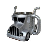 Maxbell Semi Truck Shaped Mug Novelty Coffee Cup for Home Birthday Gift Truck Lovers Silver